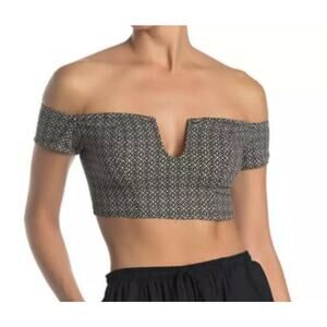 Free People Intimately Brami Lucky Now Medium Crop Top Off-Shoulder Stretch